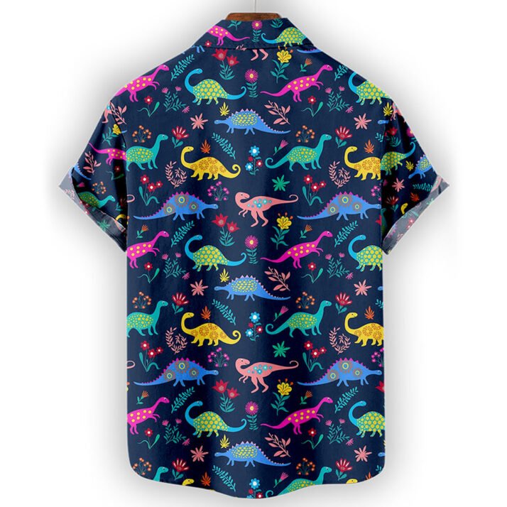 Colorful Dinosaur Pattern Hawaiian Shirt
