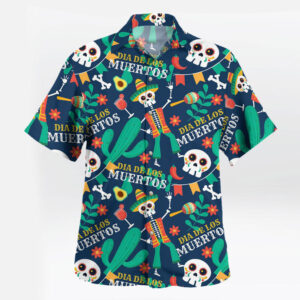 Día de los Muertos Hawaiian Shirt – Mexican Skull Holiday Button-Up