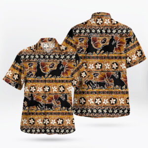 Western Cowboy Horse Print Hawaiian Shirt