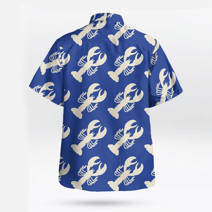 Blue Lobster Hawaiian Printed Large-Fit Shirt