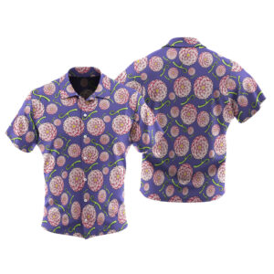 Floral Devil Fruit Pattern Purple Hawaiian Shirt