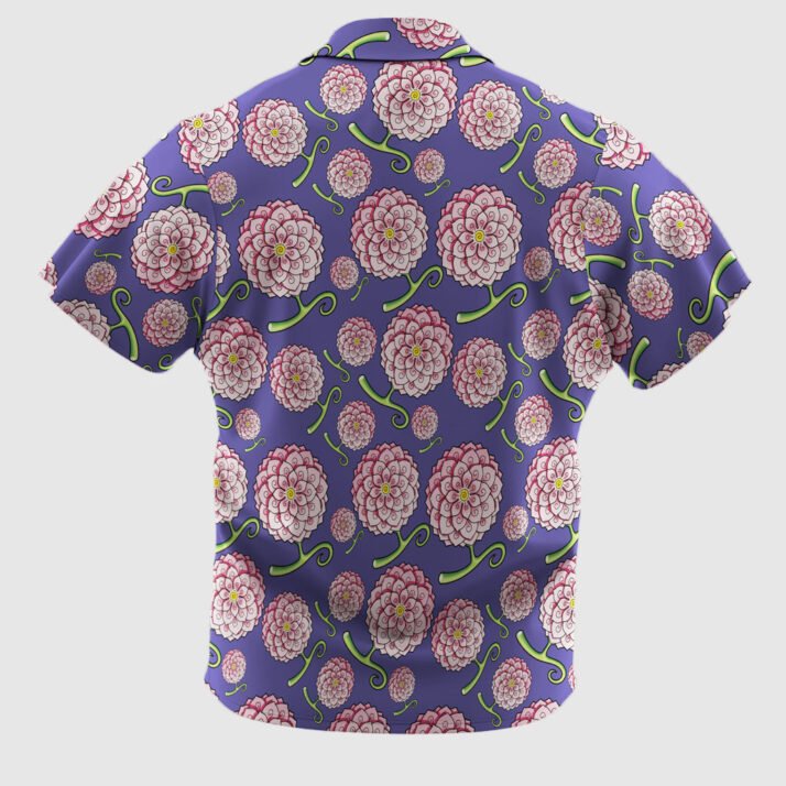 Floral Devil Fruit Pattern Purple Hawaiian Shirt