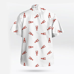 Minimal Red Lobster Button-Up White Shirt