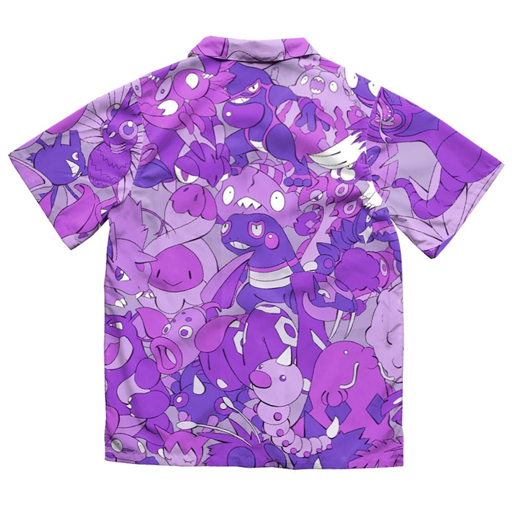 Purple Poison-Type Collage Pokemon Hawaiian Shirt 6 Purple Poison-Type Collage Pokemon Hawaiian Shirt