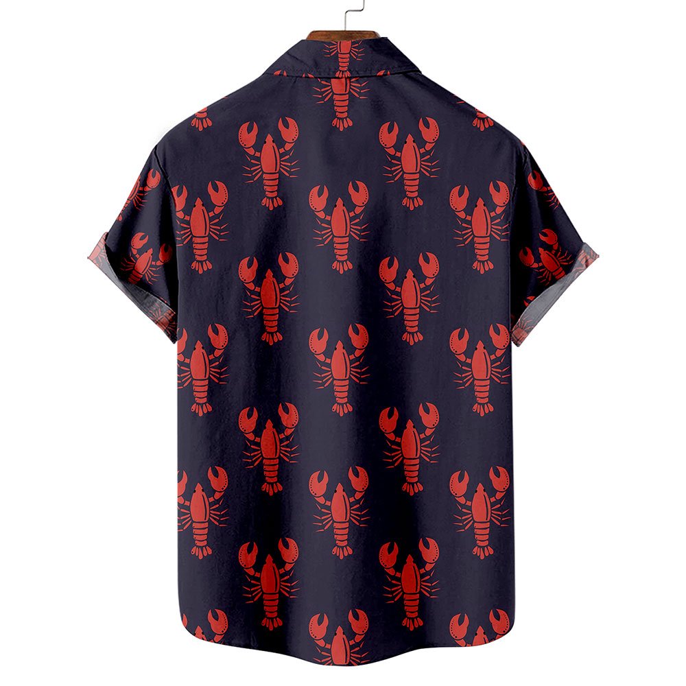 Red Lobster Pattern Casual Hawaiian Shirt For Summer 7 Red Lobster Pattern Casual Hawaiian Shirt For Summer