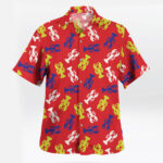 Retro Multicolor Lobsters Red Button Up Shirt Mens