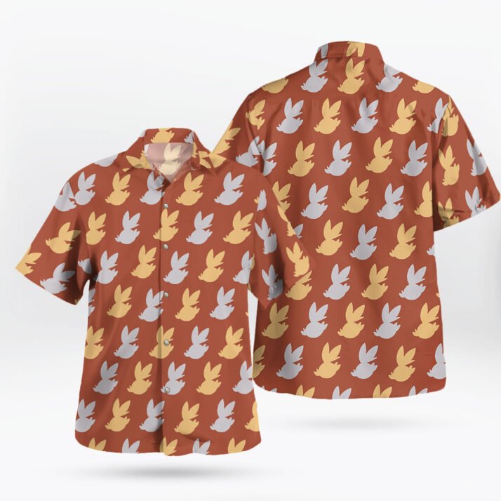 Scorbunny Pattern Short Sleeve Pokemon Hawaiian Shirt