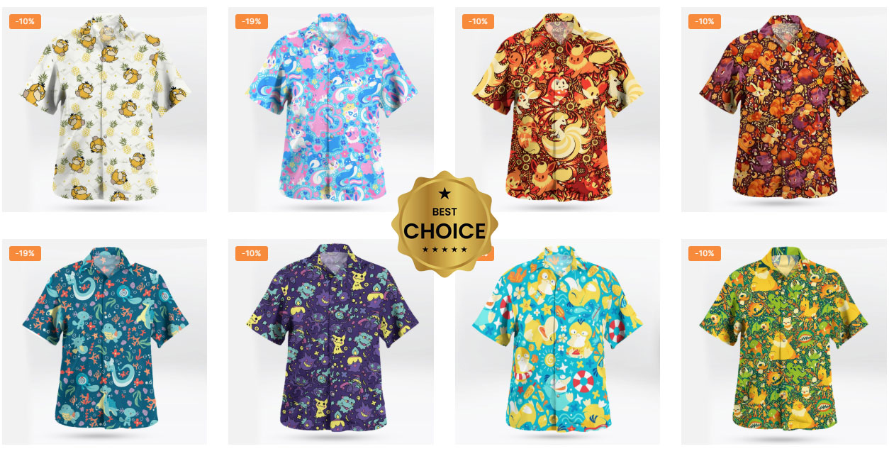 Top Pokémon Hawaiian Shirts You Can't Miss This Summer 2 Top 20 Best Pokemon Hawaiian Shirts for Mens