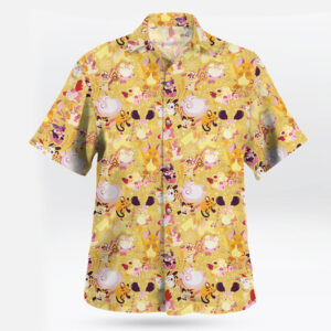 Tropical Pokemon Party – Yellow Aloha Hawaiian Shirt