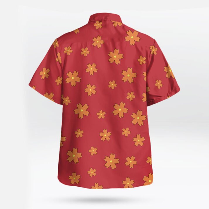 Akainu Red Floral Hawaiian Shirt One Piece Admiral Sakazuki Cosplay