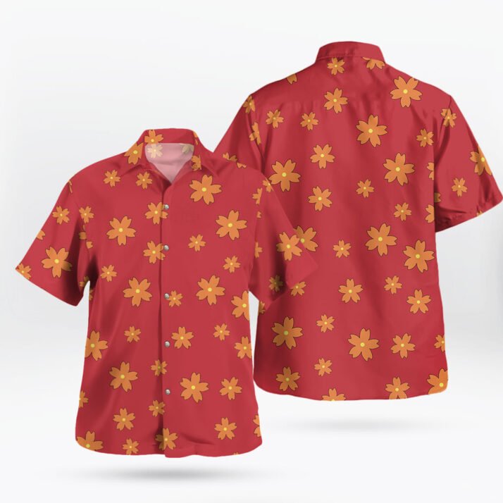 Akainu Red Floral Hawaiian Shirt One Piece Admiral Sakazuki Cosplay