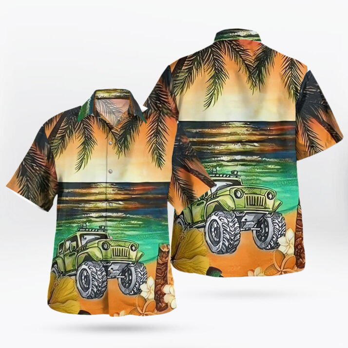 Amazing Jeep On Beach Summer Vacation Hawaiian Shirt - Image 3