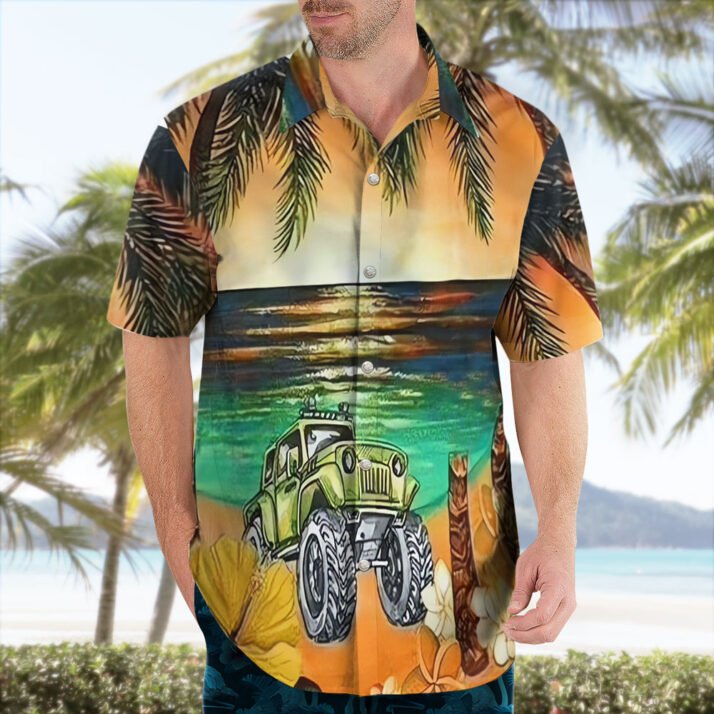 Amazing Jeep On Beach Summer Vacation Hawaiian Shirt - Image 2