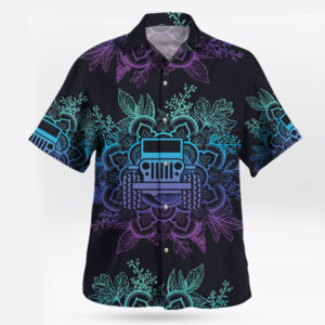 Awesome Jeep Mandala Ombre Purple Black Aloha Hawaiian Shirt