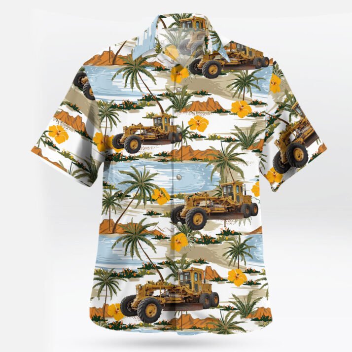 Caterpillar No12 Motor Grader Tropical Hawaiian Shirt