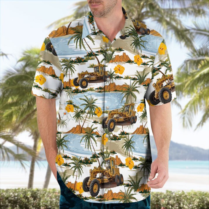 Caterpillar No12 Motor Grader Tropical Hawaiian Shirt - Image 2