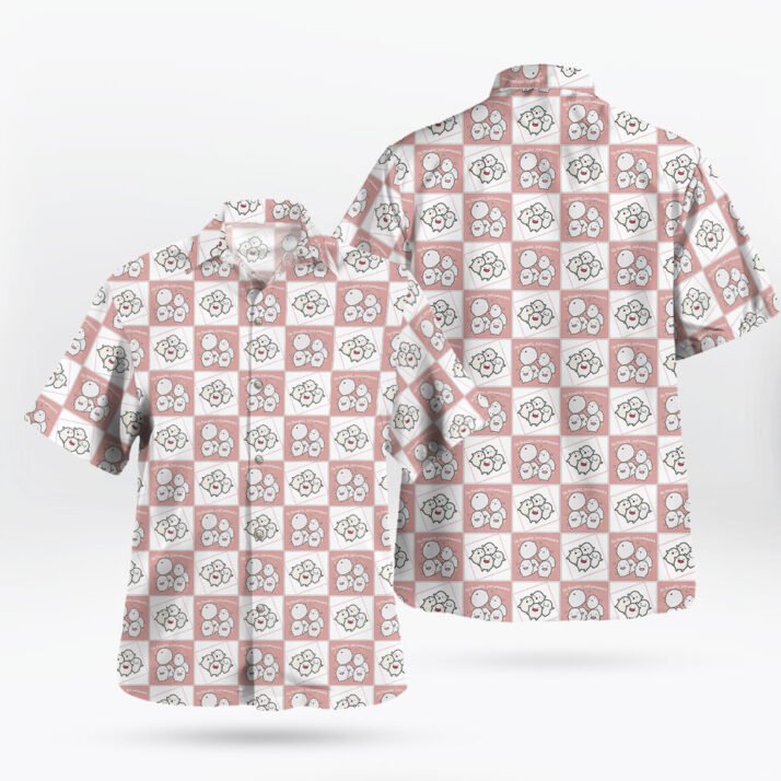 Ghibli Warawara Pink Grid Button-Up Hawaiian Shirt