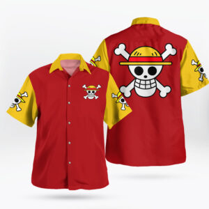 Logo Straw Hat Pirates Red Yellow Hawaiian Shirt