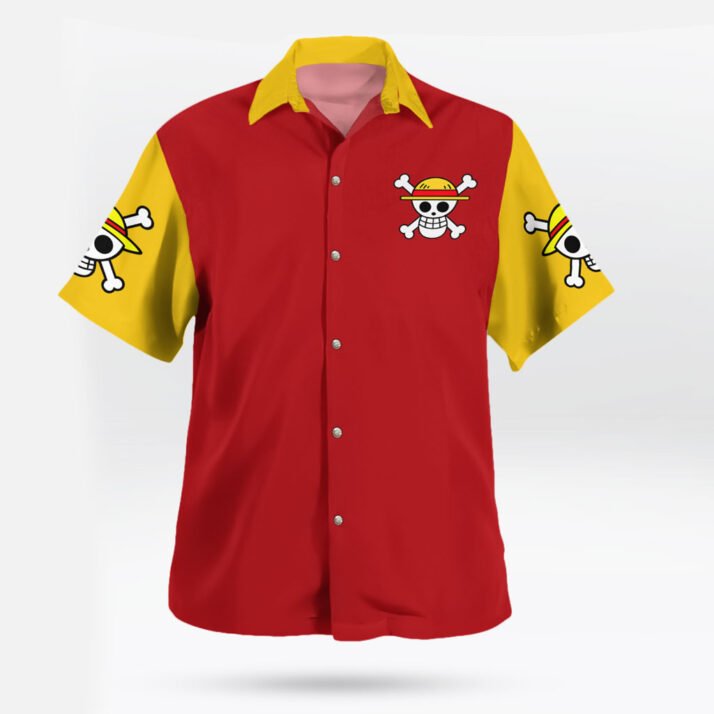 Logo Straw Hat Pirates Red Yellow Hawaiian Shirt