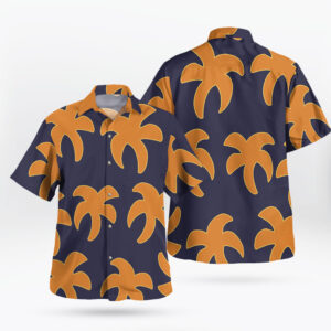 Navy Luffy Film Gold Outfit Button-up Hawaiian Shirt