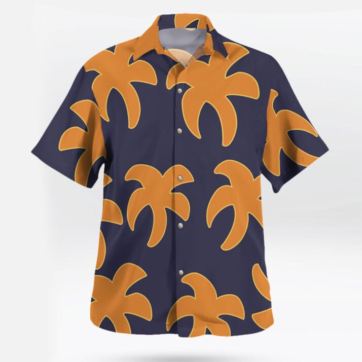 Navy Luffy Film Gold Outfit Button-up Hawaiian Shirt
