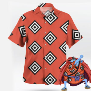 Orange Jinbe Summit War of Marineford Outfit Shirt Button-up Cosplay