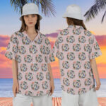 Pastel Pink Totoro Floral Circle Aloha Hawaiian Shirts