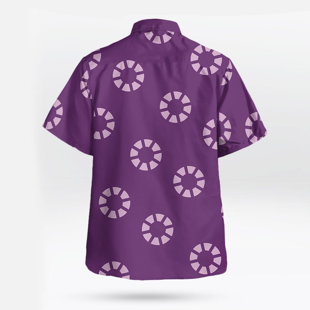 Sabaody Archipelago Arc Franky Purple Gear Shirt Cosplay Purple Franky Hawaiian Shirt in Sabaody Archipelago Arc Cosplay