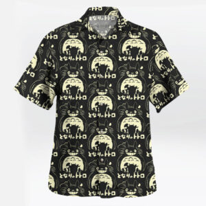 Retro Totoro Silhouette Black Ghibli Hawaiian Shirts