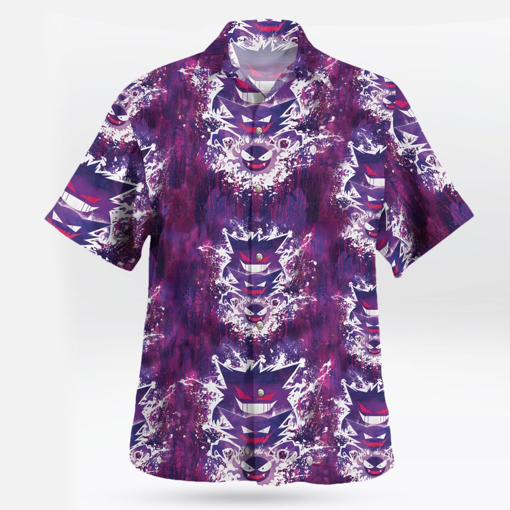 Shadow Gengar Pokemon Hawaiian Shirt 1