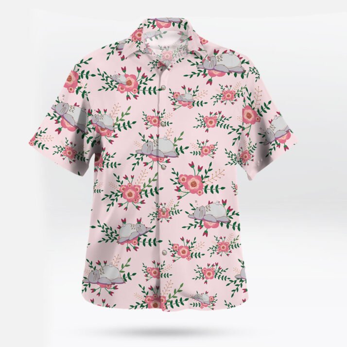 Sleeping Totoro Pink Floral Hawaiian Shirt – Pastel Nature Vibes