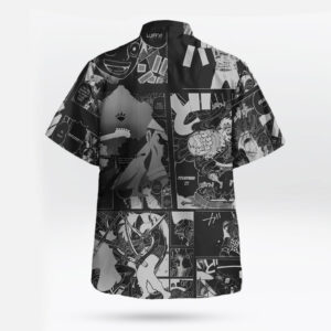 Straw Hat Crew Manga Panels Button-Up One Piece Hawaiian Shirt