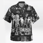 Straw Hat Crew Manga Panels Button-Up One Piece Hawaiian Shirt
