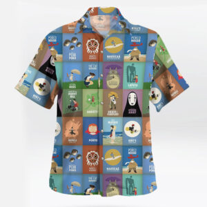Studio Ghibli Movie Poster Retro Collage Hawaiian Shirt