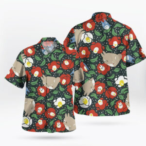 Totoro Floral Print Hawaiian Shirt – Camellia Garden Style