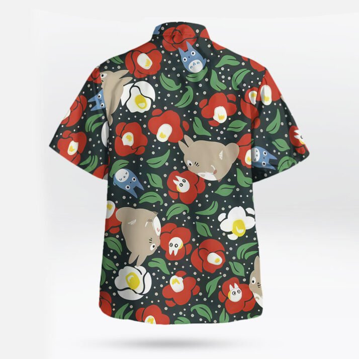 Totoro Floral Print Hawaiian Shirt – Camellia Garden Style