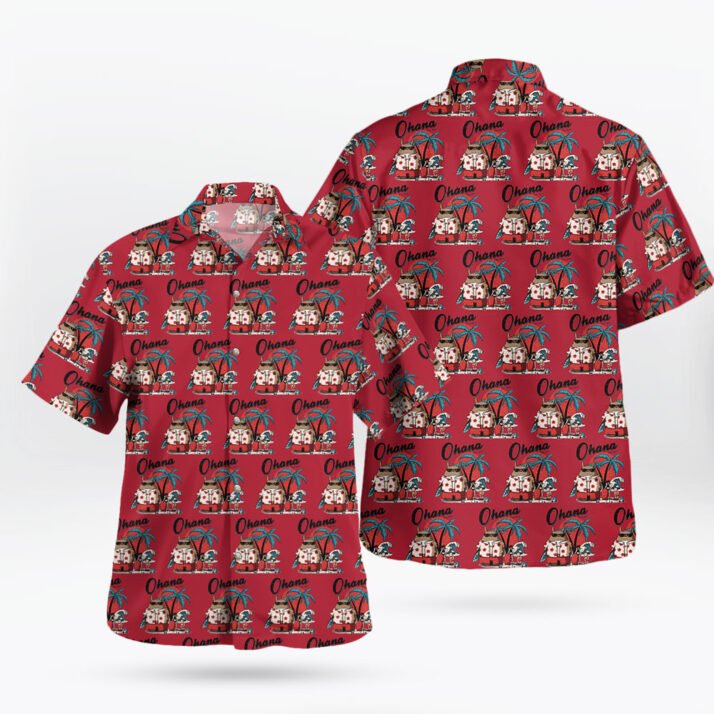 Totoro Ohana Red Hawaiian Shirt – Cozy Island Style for Ghibli Fans