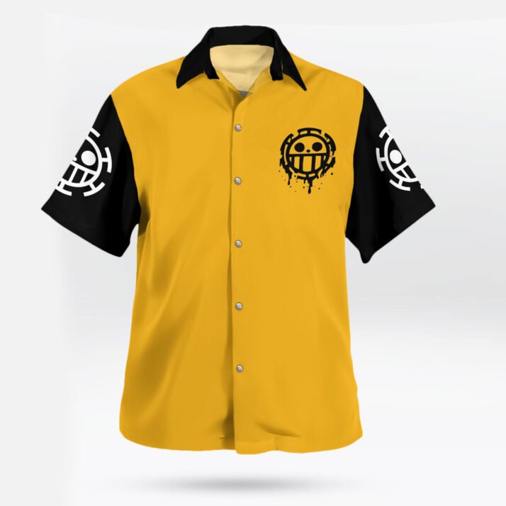 Trafalgar Law Heart Pirates Yellow Hawaiian Shirt
