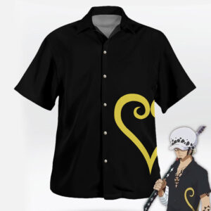 Trafalgar Law Zou Arc Cosplay Button-Up Black Shirt
