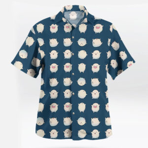 Warawara Spirit Pattern Navy Blue Ghibli Hawaiian Shirt