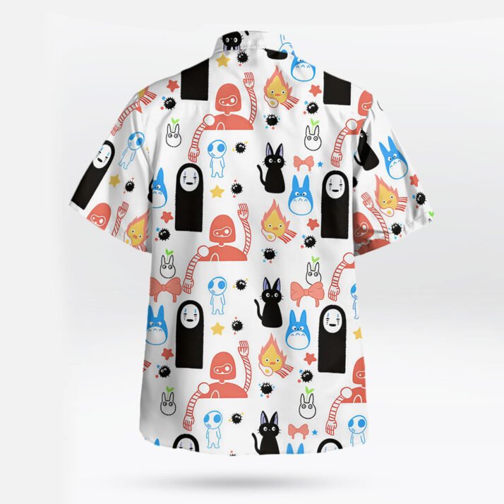 White Ghibli Characters Kawaii Hawaiian Shirt for Men Women's Clothing