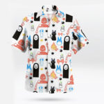 White Ghibli Characters Kawaii Hawaiian Shirt for Men Women's Clothing
