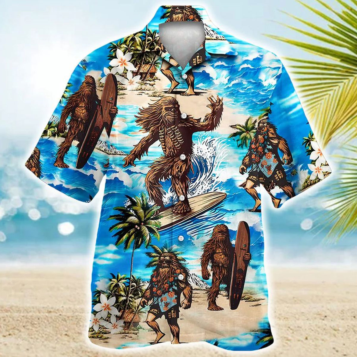 Bigfoot Hawaiian Shirt Tropical Surfing Sasquatch Aloha Shirt 1 Bigfoot Hawaiian Shirt Tropical Surfing Sasquatch Aloha Shirt