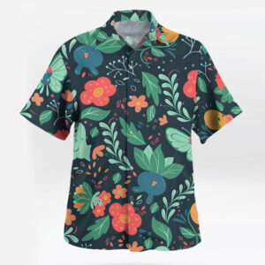 Bulbasaur Chikorita Oddish Pokémon Hawaiian Shirt Floral Print