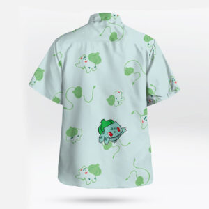 Bulbasaur Pokémon Hawaiian Shirt Cute Green Leaf Print