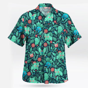 Bulbasaur Pokemon Hawaiian Shirt Tropical Grass Type Aloha Shirt