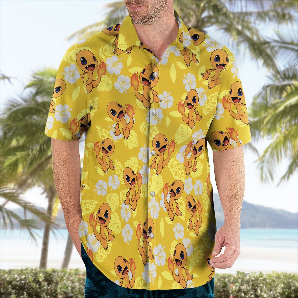 Charmander Pokemon Hawaiian Shirt Tropical Fire Type Aloha Shirt 3