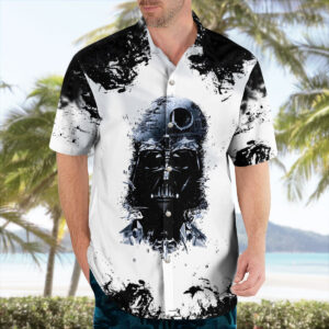 Darth Vader Star Wars Hawaiian Shirt Black White Death Star Aloha 3