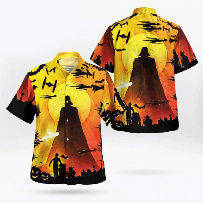 Darth Vader Star Wars Hawaiian Shirt Halloween Sunset Aloha Shirt - Image 2