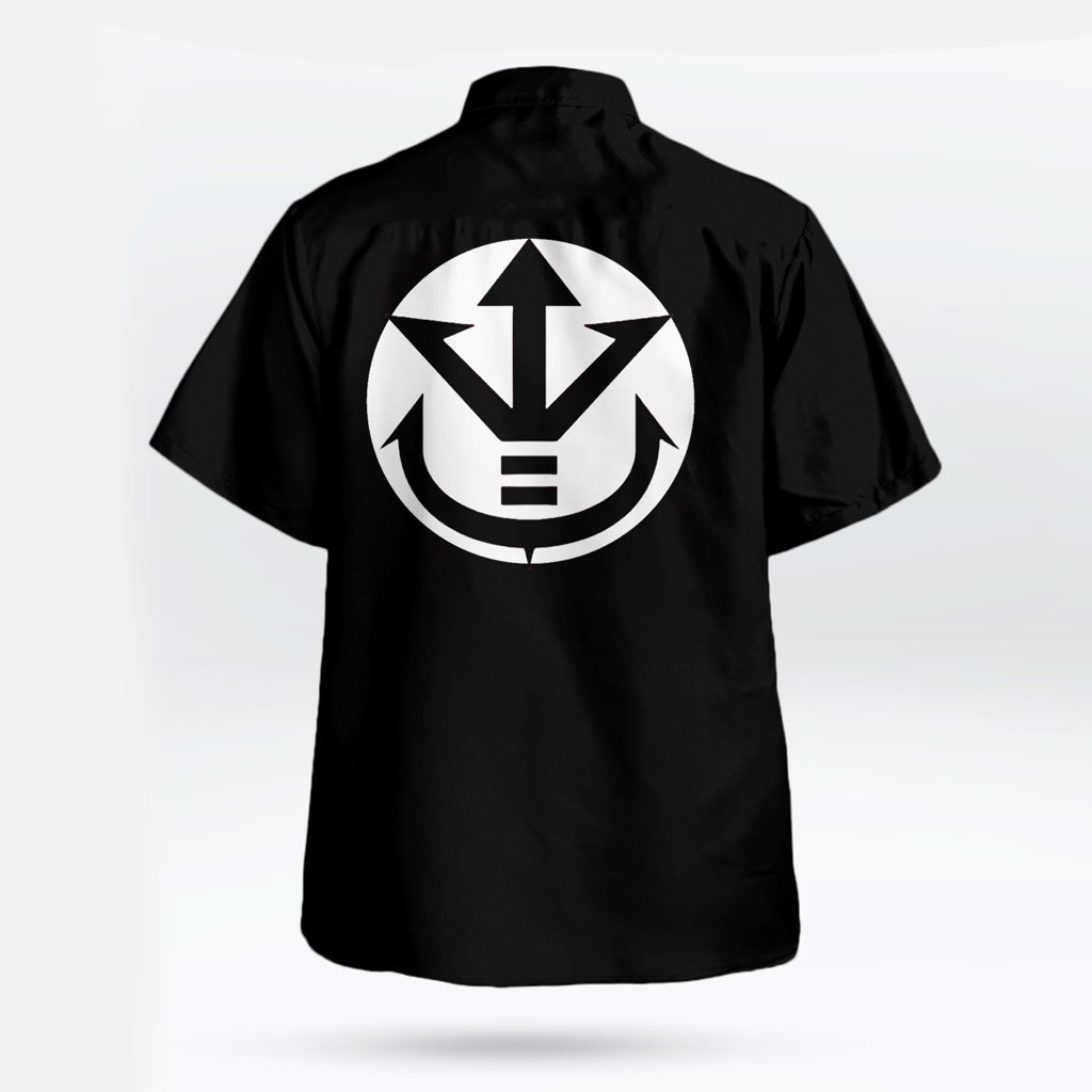 Dragon Ball Royal Saiyan Crest Hawaiian Shirt Black Style